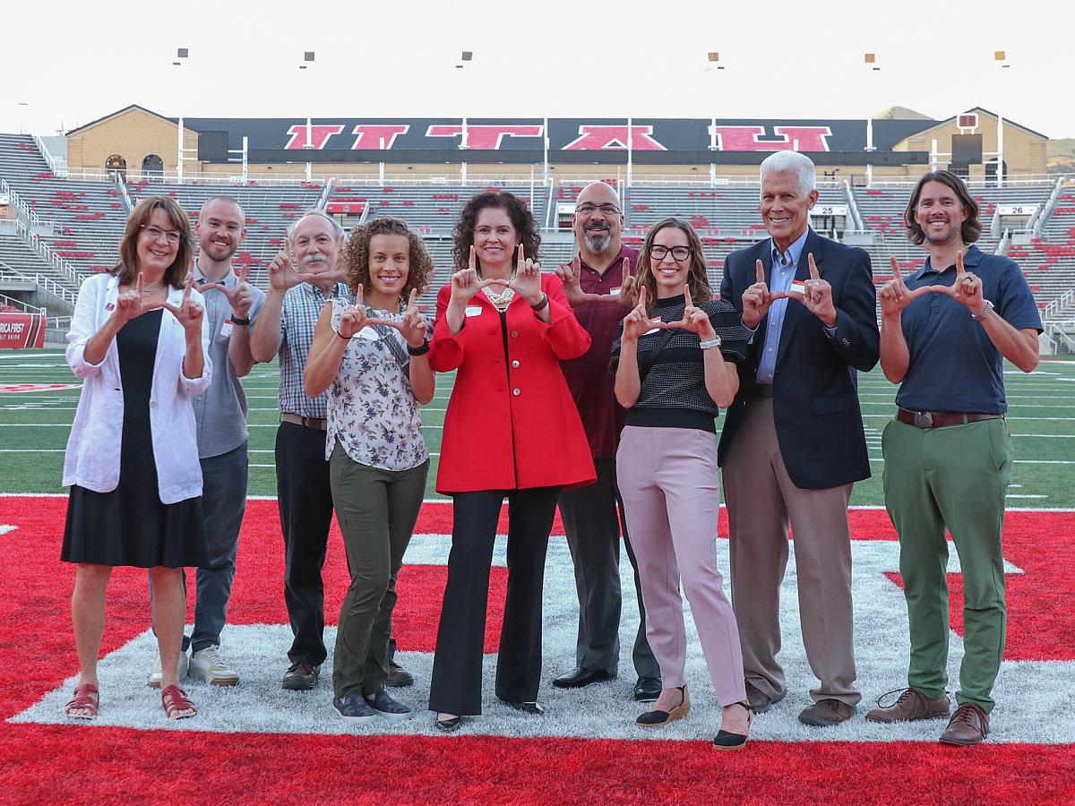 Alumni Board and Dean Tappenden at Rice-Eccles Stadium