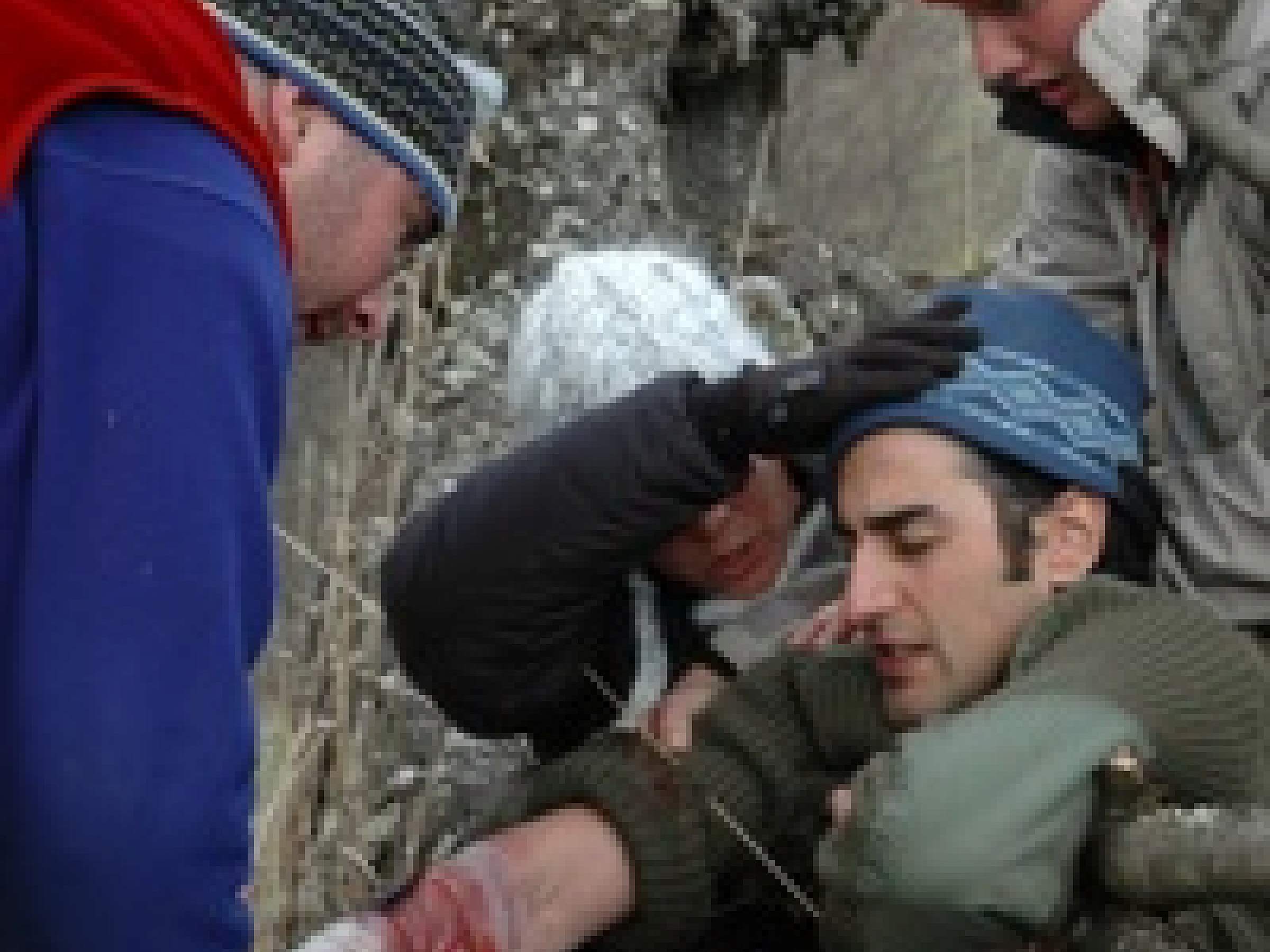 Person getting medical attention from wilderness first responder