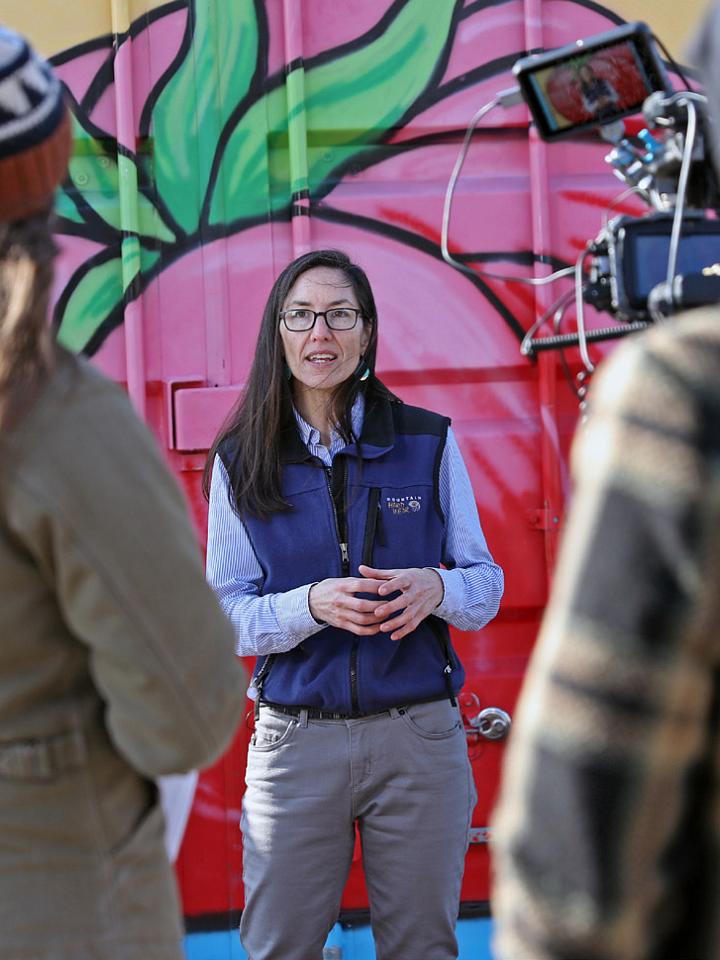 Shannon Jones, MS, films at the Green Phoenix Farm for the team’s NSF grant