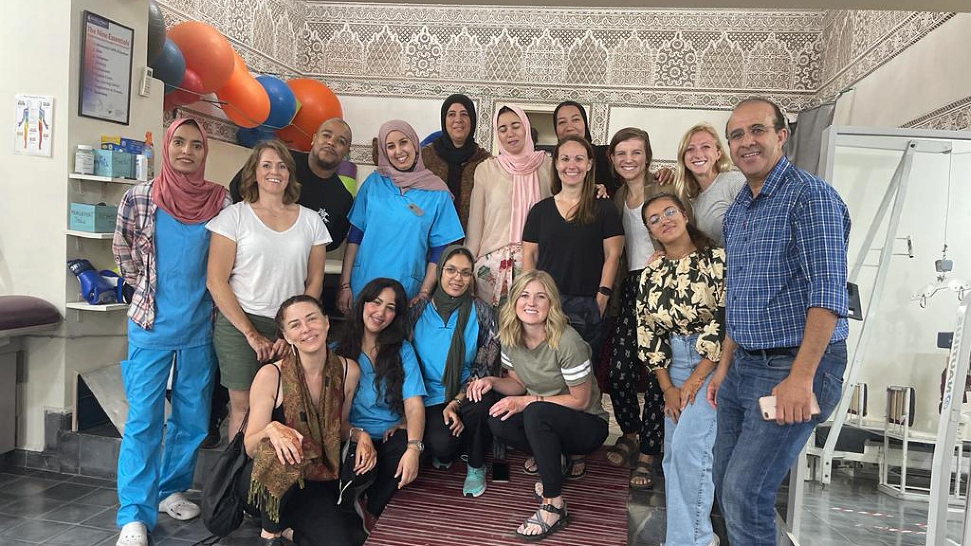 Marilyn Schneider and OT students in a Rehabilitation Clinic in Morocco