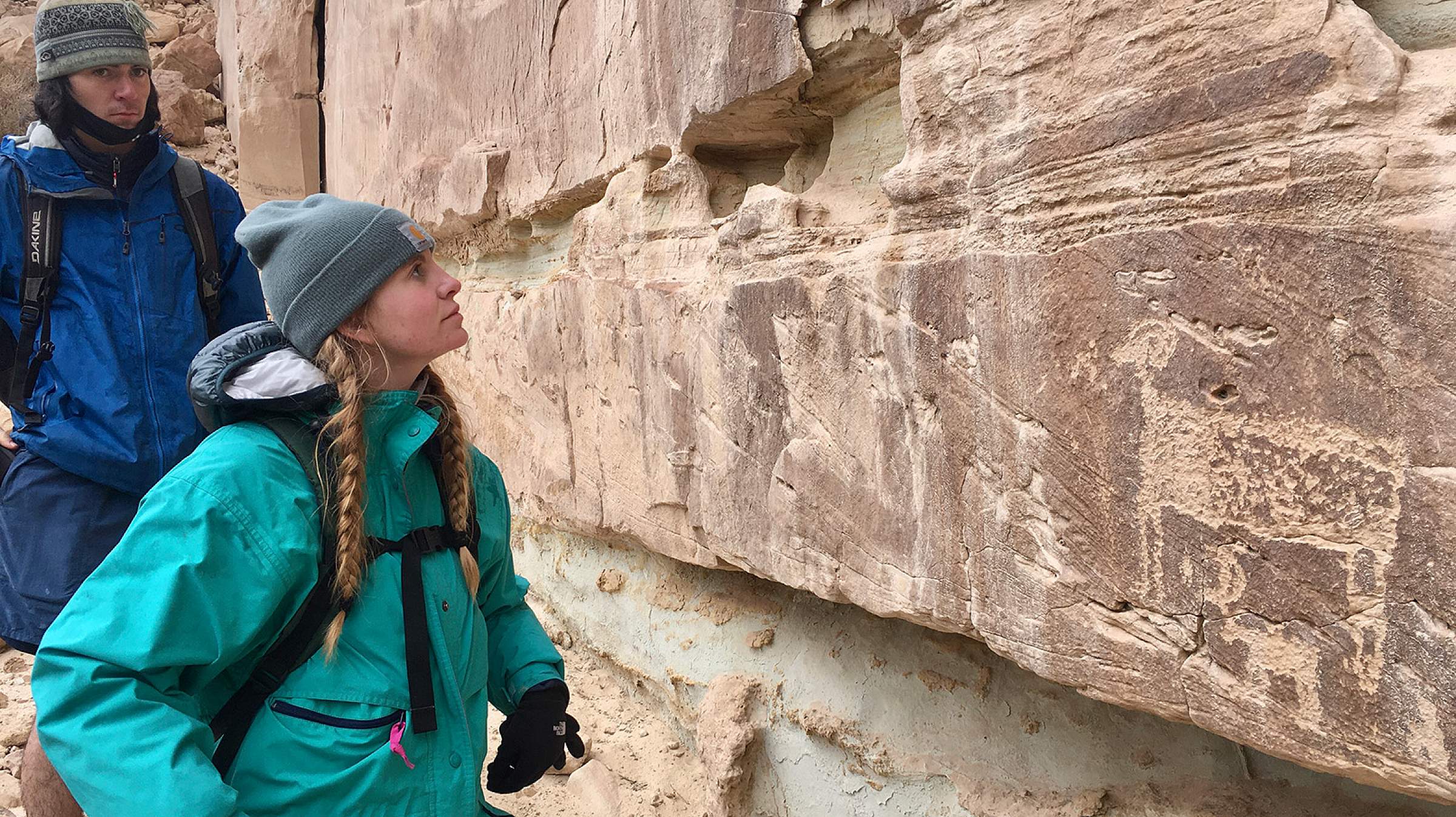 PRT students looking at rock art